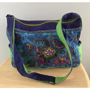 Laurel Burch Cotton Tote Bag Canine Family Mystical Dogs Canvas Handbag Sun Sand